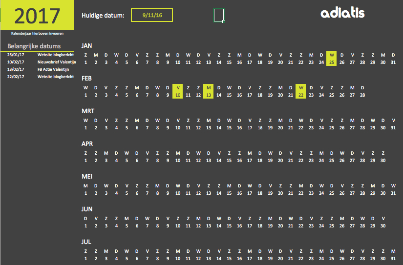 Marketing kalender 1